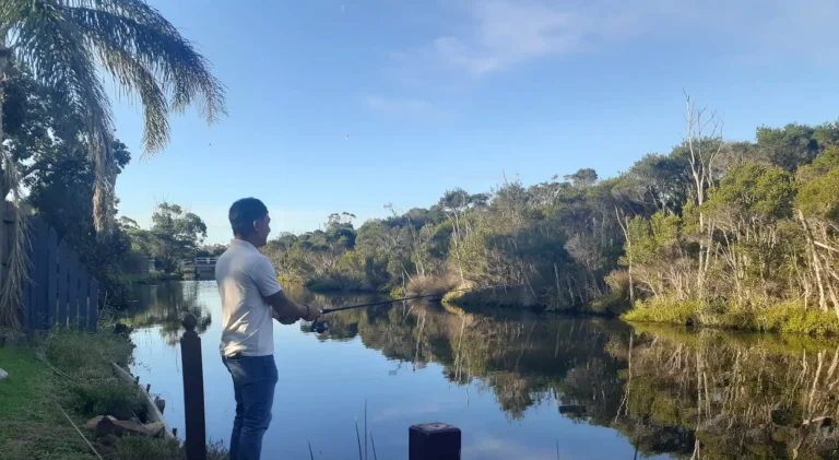 a man doing fishing