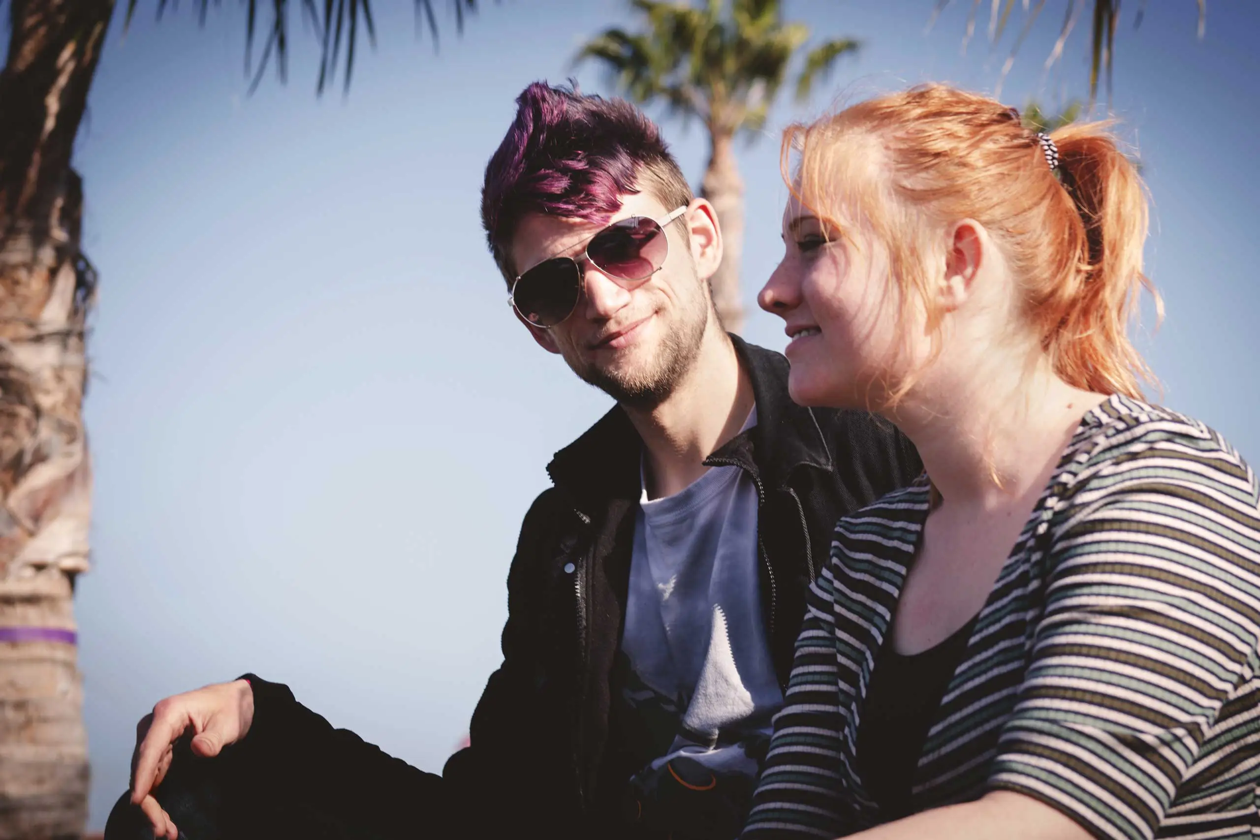 young couple talking